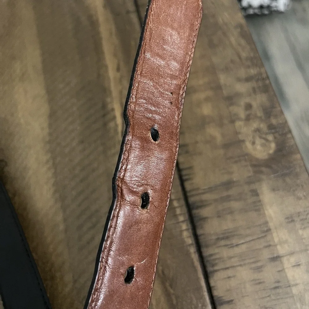 COACH Men's dress belt‎ 42 black leather COWHIDE handcrafted 3921